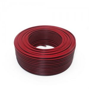 Red and black speaker wire